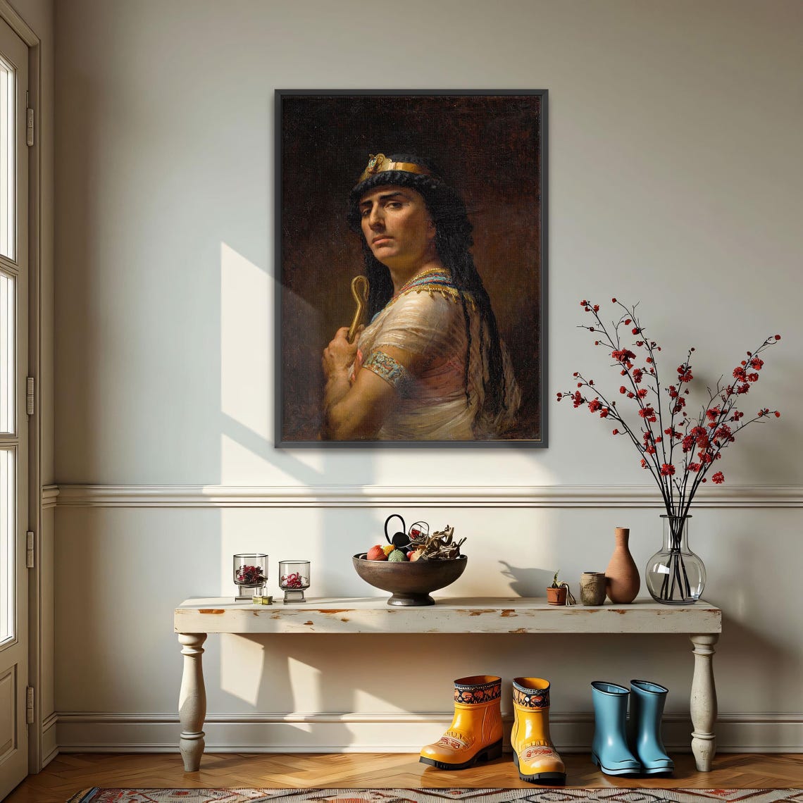 Egyptian Priestess Holding Staff Academic Oil Portrait Classic Poster - Image 4