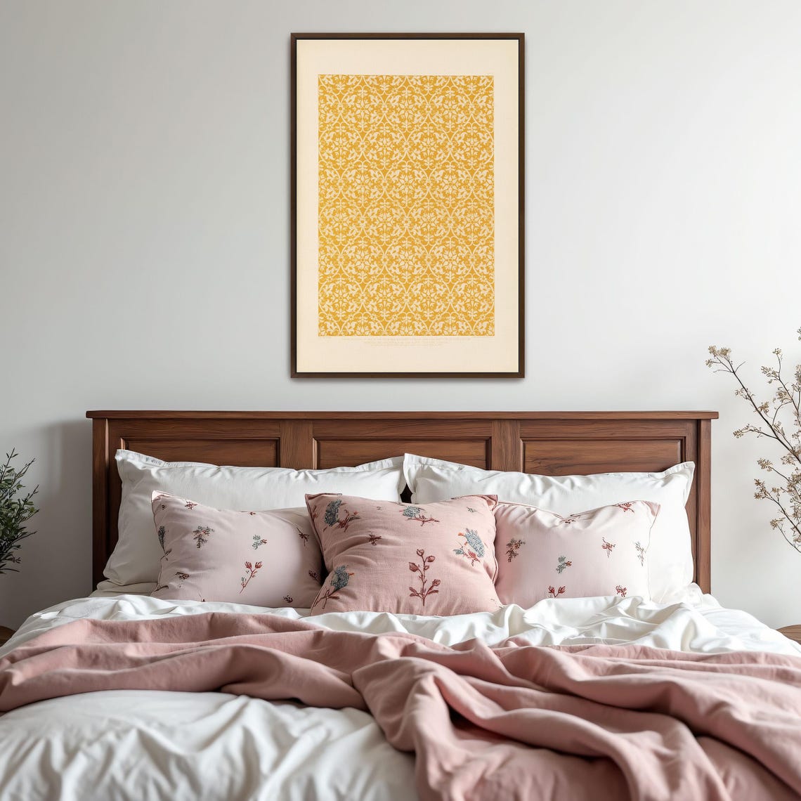 Gold Floral Brocade Pattern from 15th Century Venetian Painting Poster - Image 5