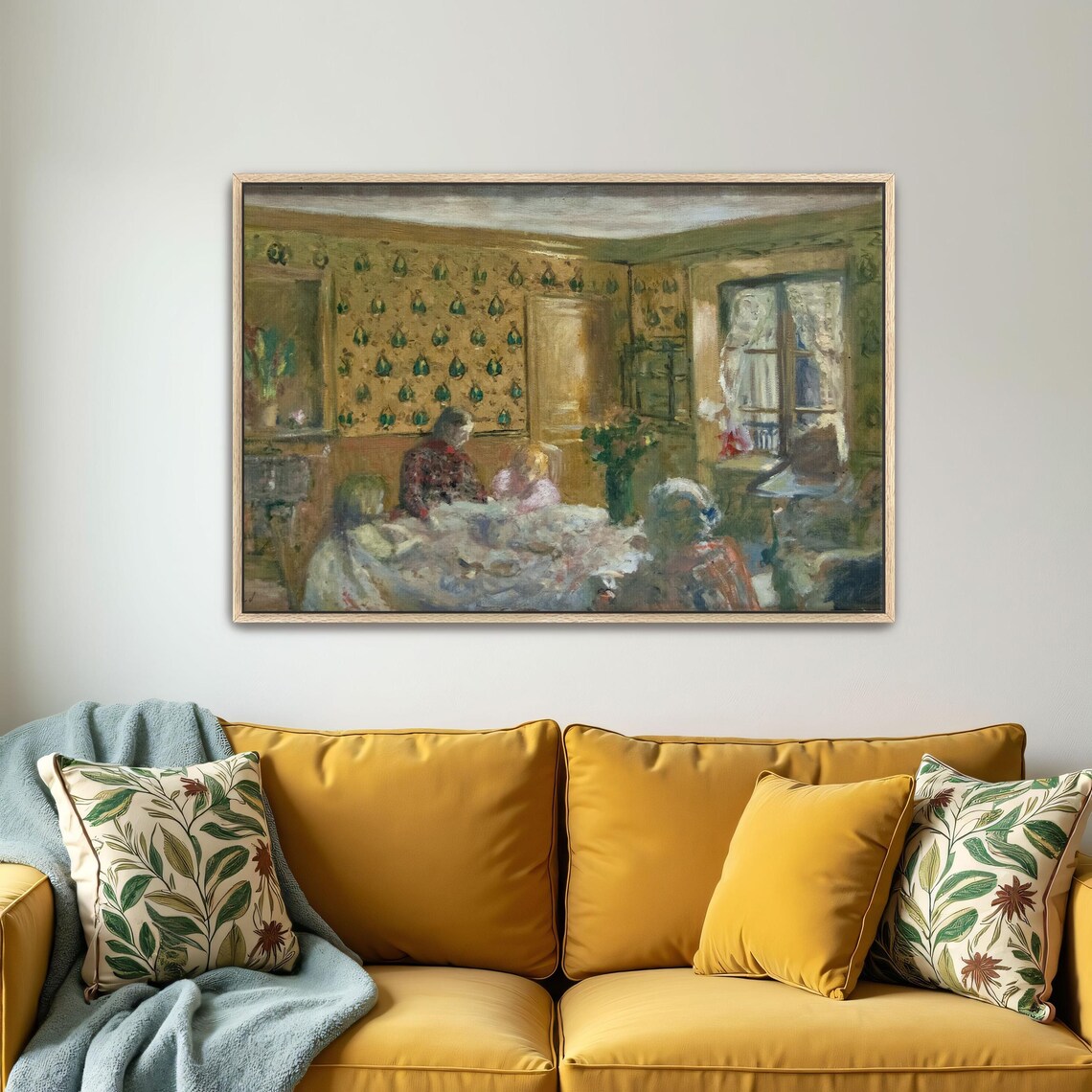 Two Women Seated at a Table Vintage Impressionist Interior Art Print - Image 4