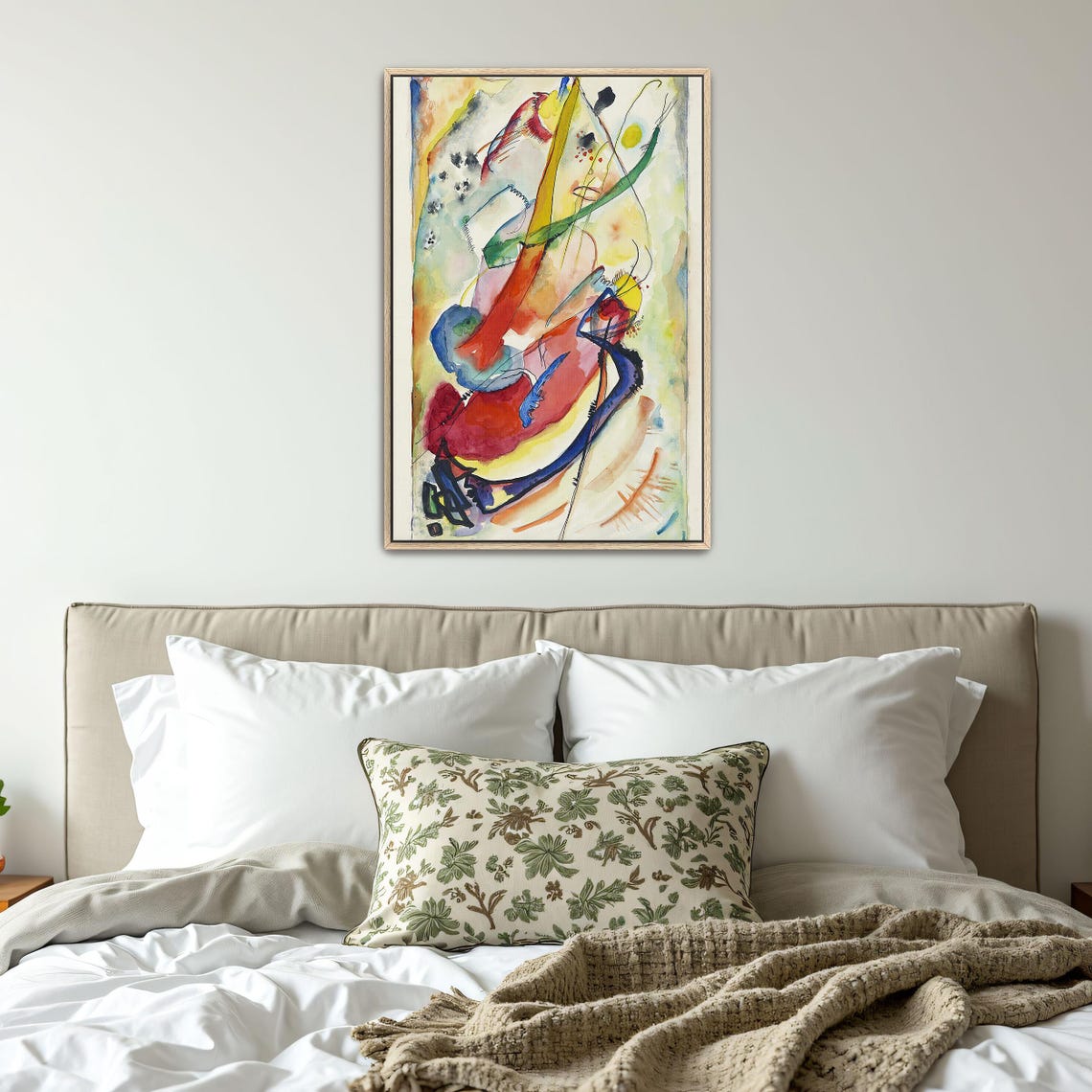 Framed Print Of Abstract Watercolor Painting With Colorful Shapes Geometric Fine Art Print Yellow And Red Living Room Decor - Image 4
