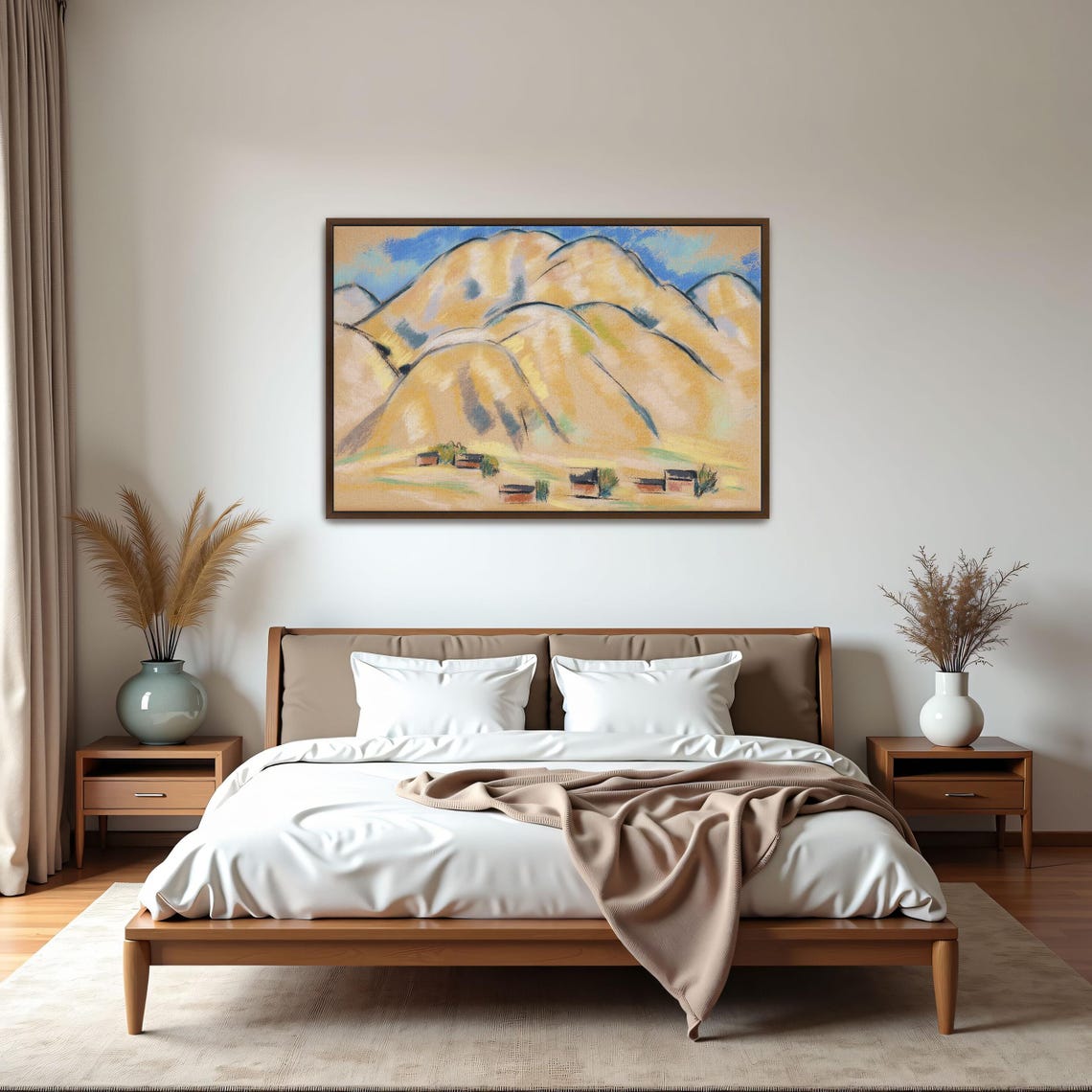 Golden Hills Modernist Landscape Bold Ochre Nature Art Poster
