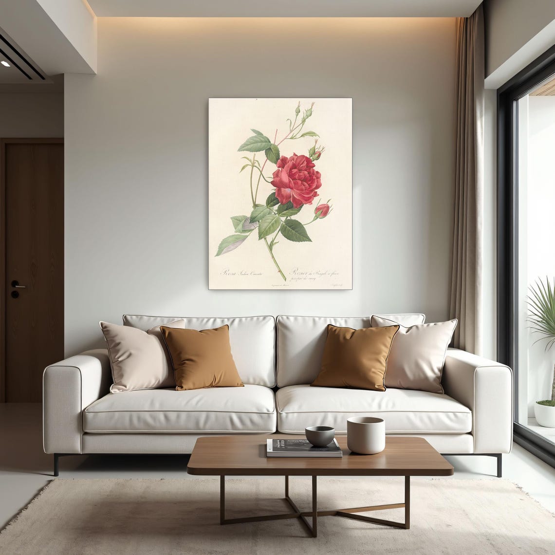 Vintage Red Rose Botanical Illustration Classic Flower Study Poster - Image 2
