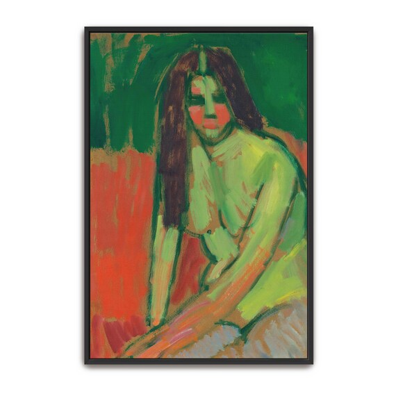 Expressionist Portrait Of Seated Woman With Dark Hair Poster