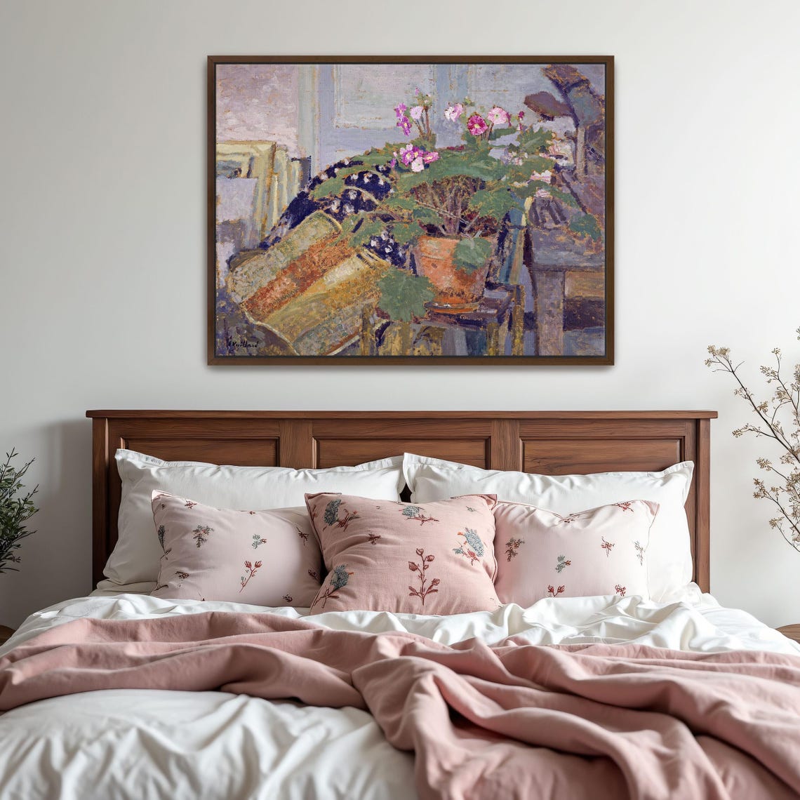 Potted Pink Flowers by Window Impressionist Still Life Poster - Image 6