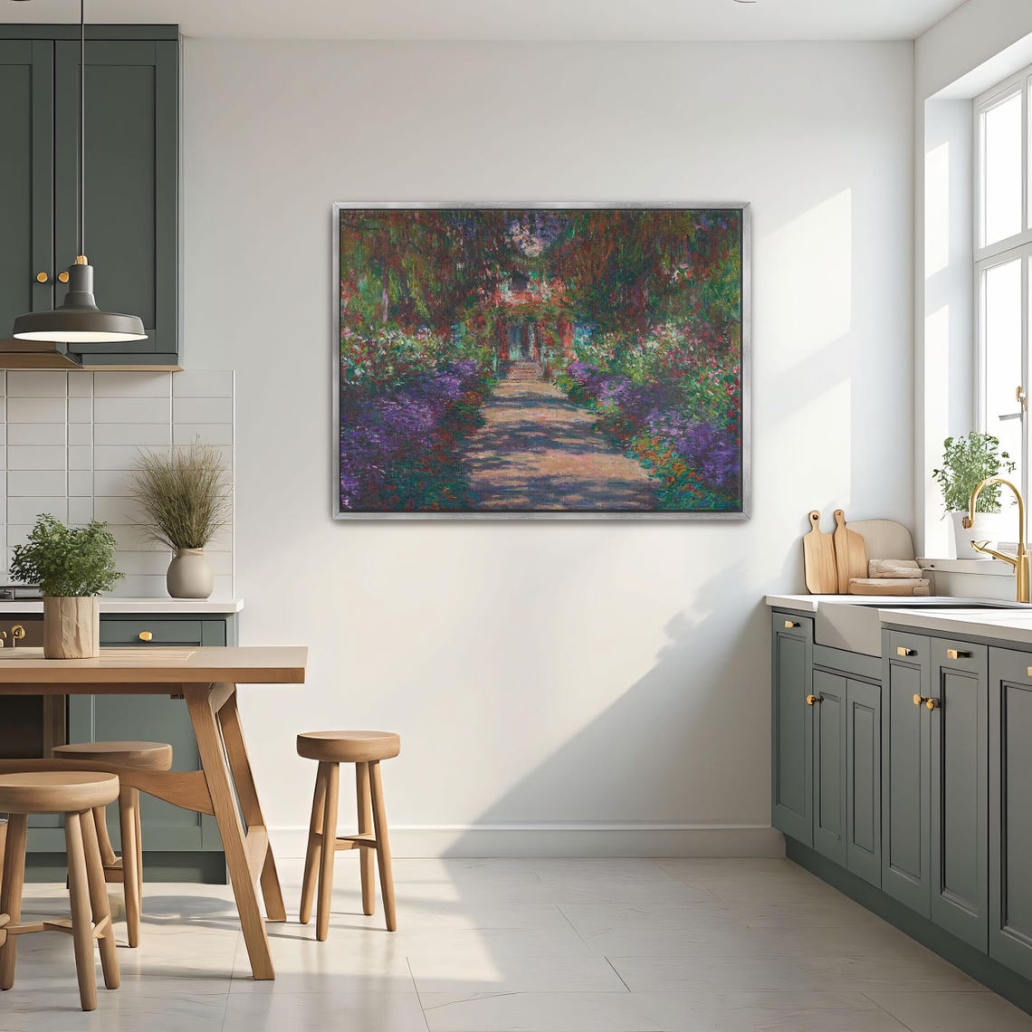 Claude Monet Garden Path With Flowers At Giverny Impressionist Poster - Image 2