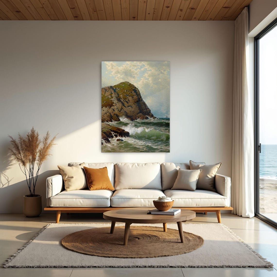 Rocky Coastal Headland Crashing Waves Classic Seascape Poster - Image 2