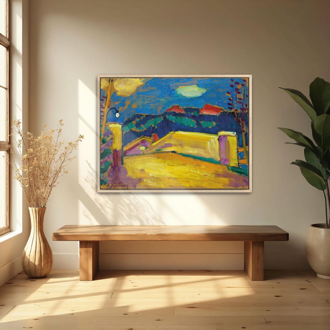 Night Street Scene With Moonlight Expressionist Painting Poster - Image 4