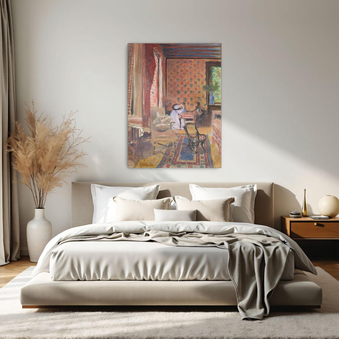 Two Women In Interior With Red Checkered Curtain Nabi Style Art Poster - Image 2