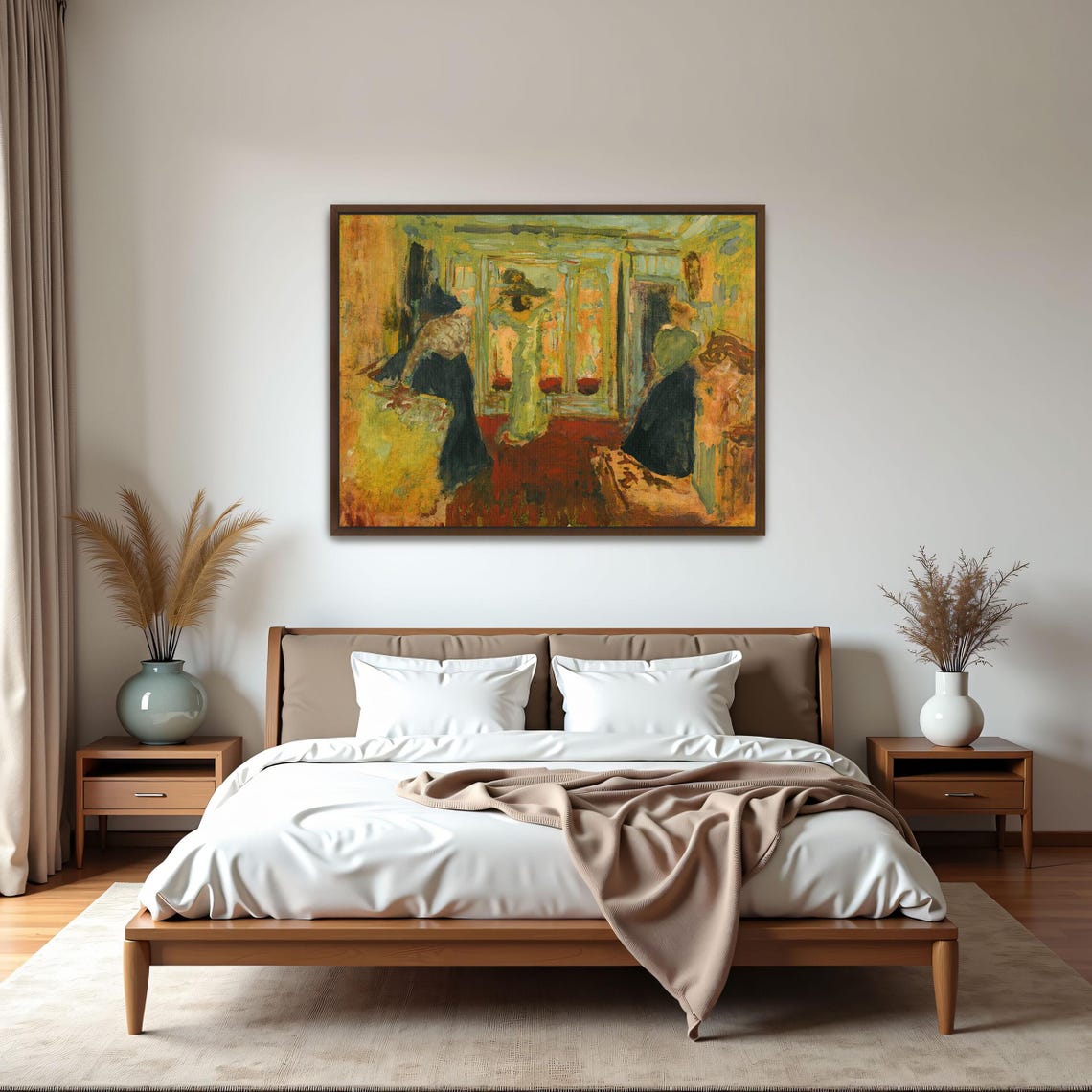Two Women in a Golden Sunlit Room with a Mirror Interior Poster - Image 6