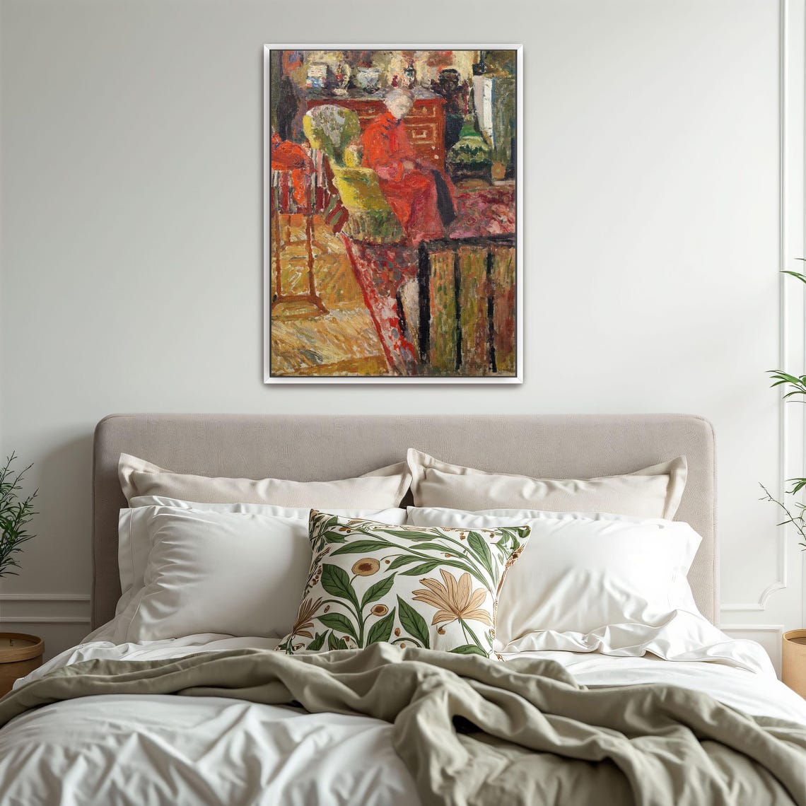 Woman in Red Robe Interior Portrait Post Impressionist Art Poster - Image 3