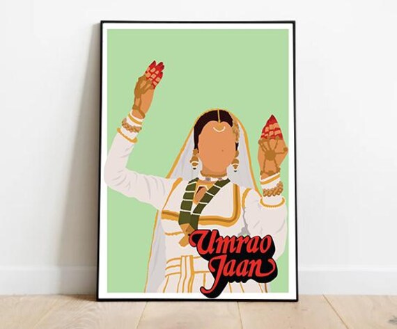 Umrao Jaan Bollywood Poster Rekha Vintage Film Art A3 A4 A5 Sizes
