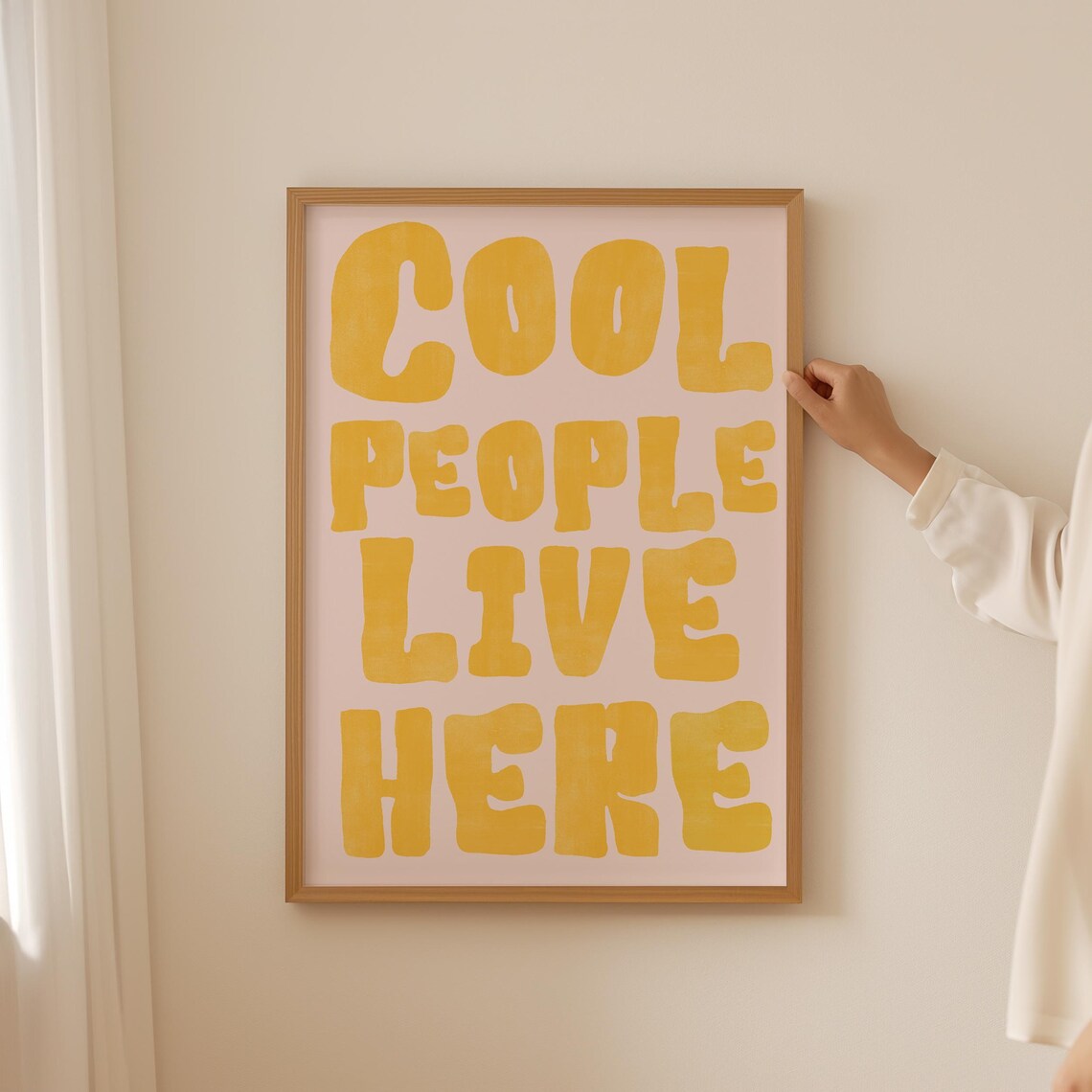 Abstract Yellow Quote Poster, Trendy Spiritual Decor