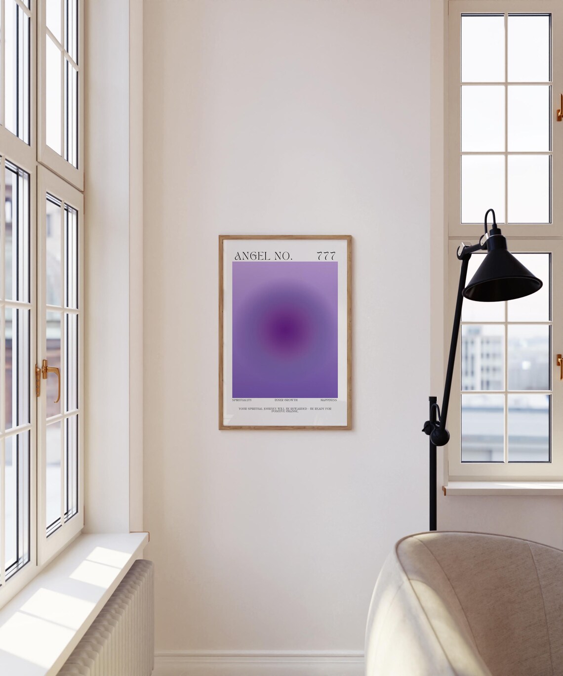 Angel Number 777 Purple Aura Spiritual Meaning Numerology Poster - Image 4