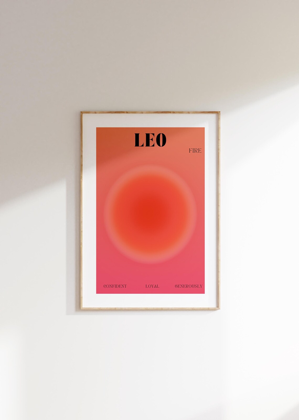 Aura Leo Zodiac Poster, Aesthetic Astrology Art Print - Image 3