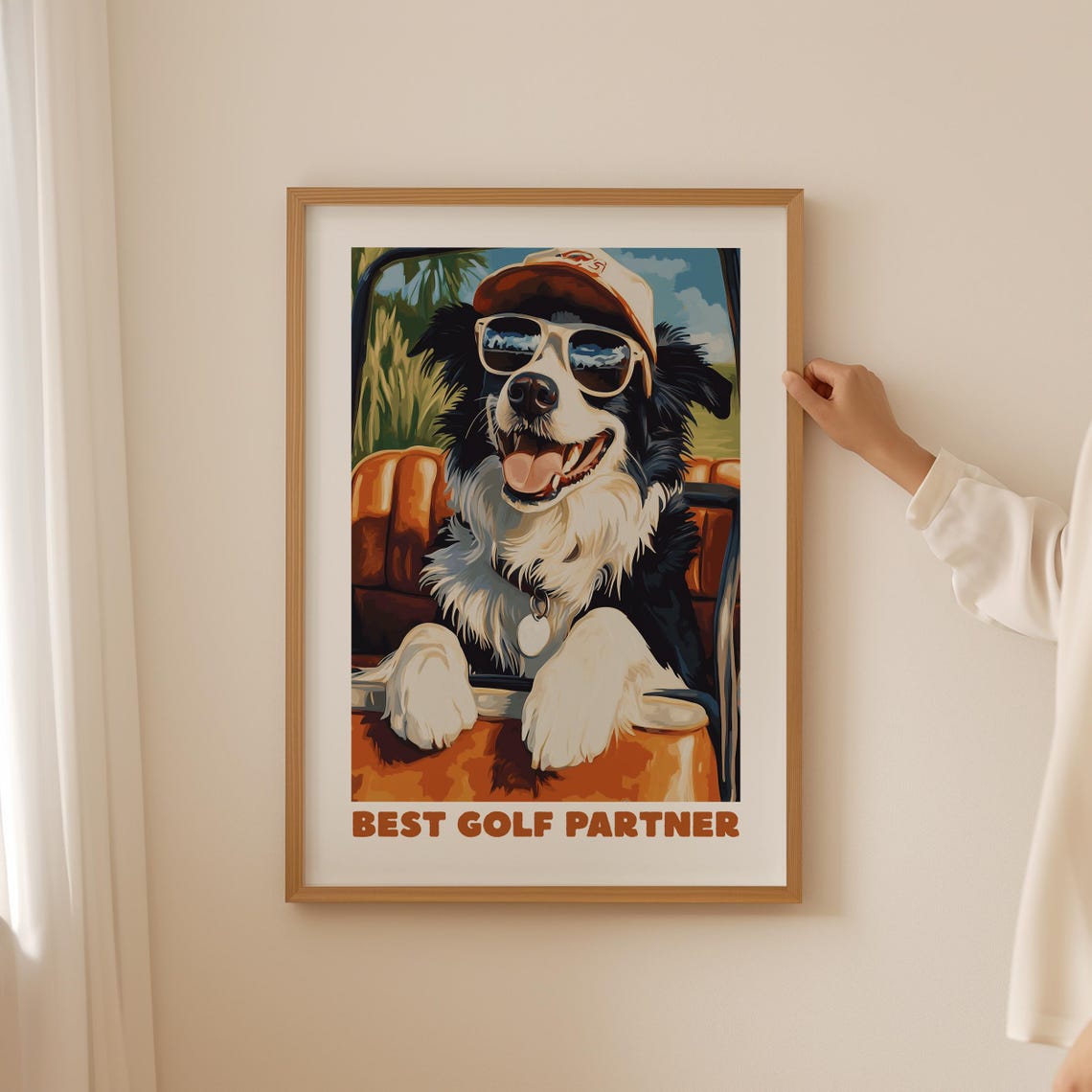 Border Collie Best Golf Partner Funny Golf Dog Lover Wall Poster