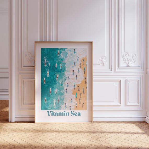 Beach Poster For Beach Room Decor Beach Art Or Poster As Above Couch Art Ocean Coastal And Surf Print Beachy Trendy Wall Art