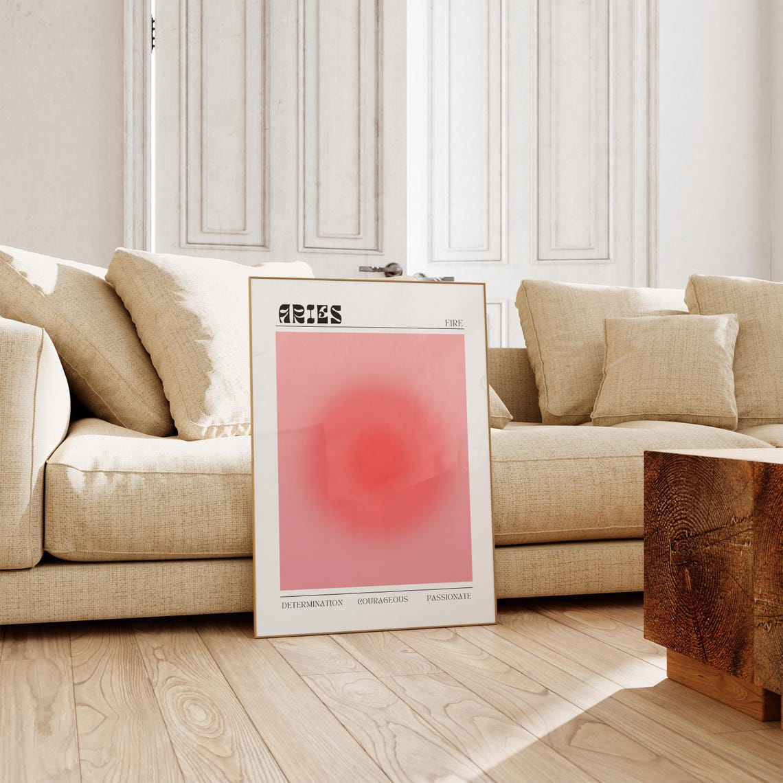 Aries Aura Zodiac Poster Pink Aura Print Aesthetic Wall Art Astrology Gift Dopamine Decor Aries Gift Teen Room Decor Spiritual Gifts - Image 2