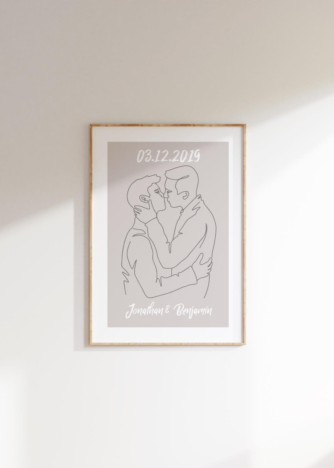 Personalized Gay Couple Line Art Romantic Minimalist Love Poster - Image 4