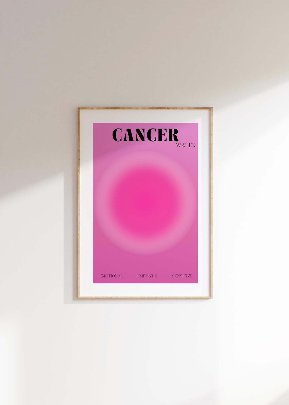 Cancer Zodiac Sign Aura Pink Gradient Aesthetic Astrology Poster - Image 3