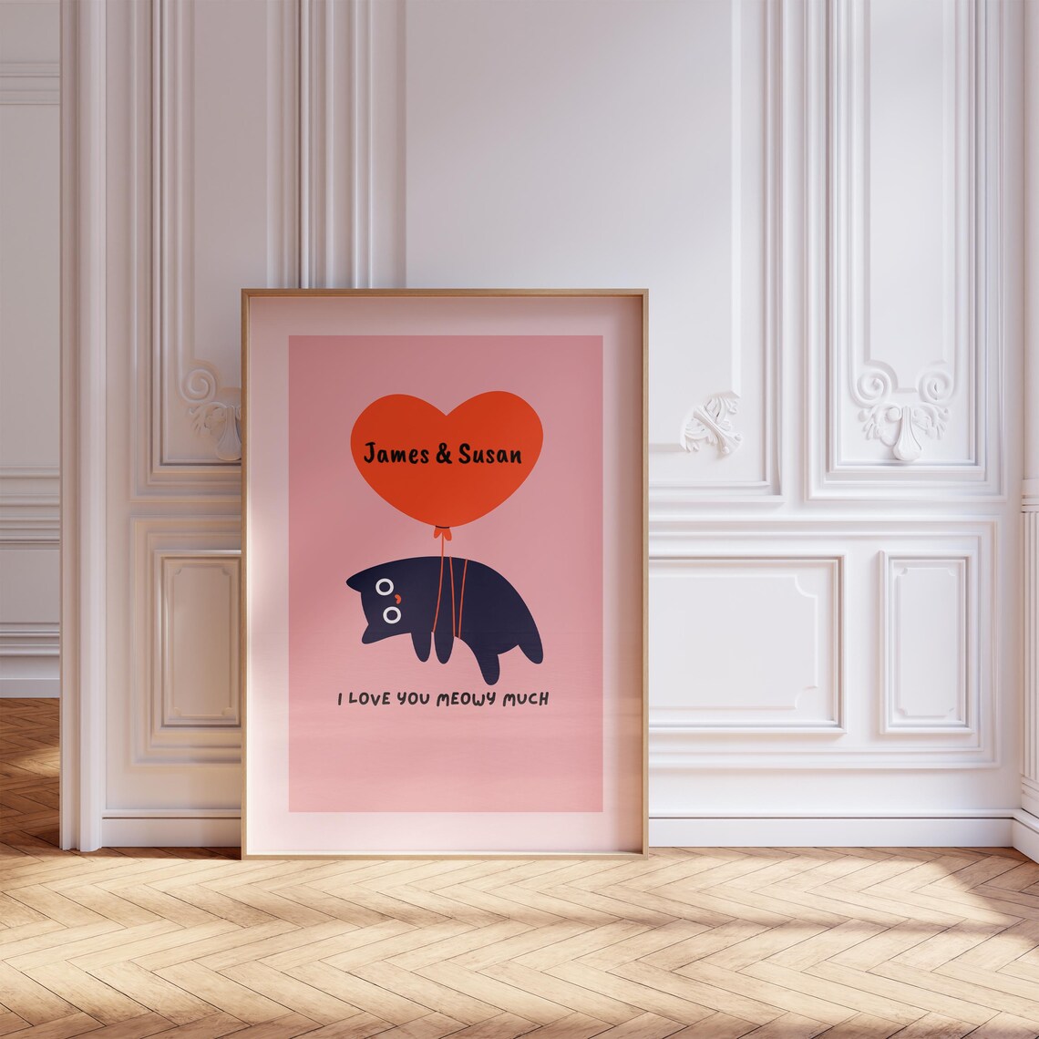 Personalized Cat Lover Meme Poster, Valentine Gift