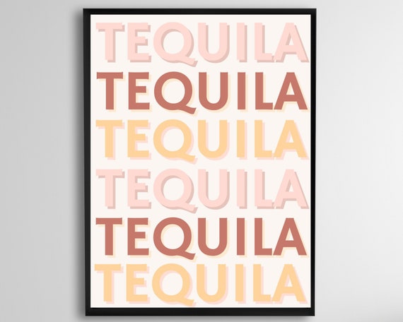 Tequila Poster, Bar Cart Decor Kitchen Art Print
