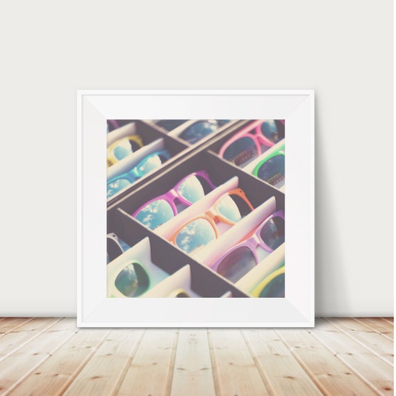 Neon Sunglasses Print, Copenhagen Blue Sky Photography