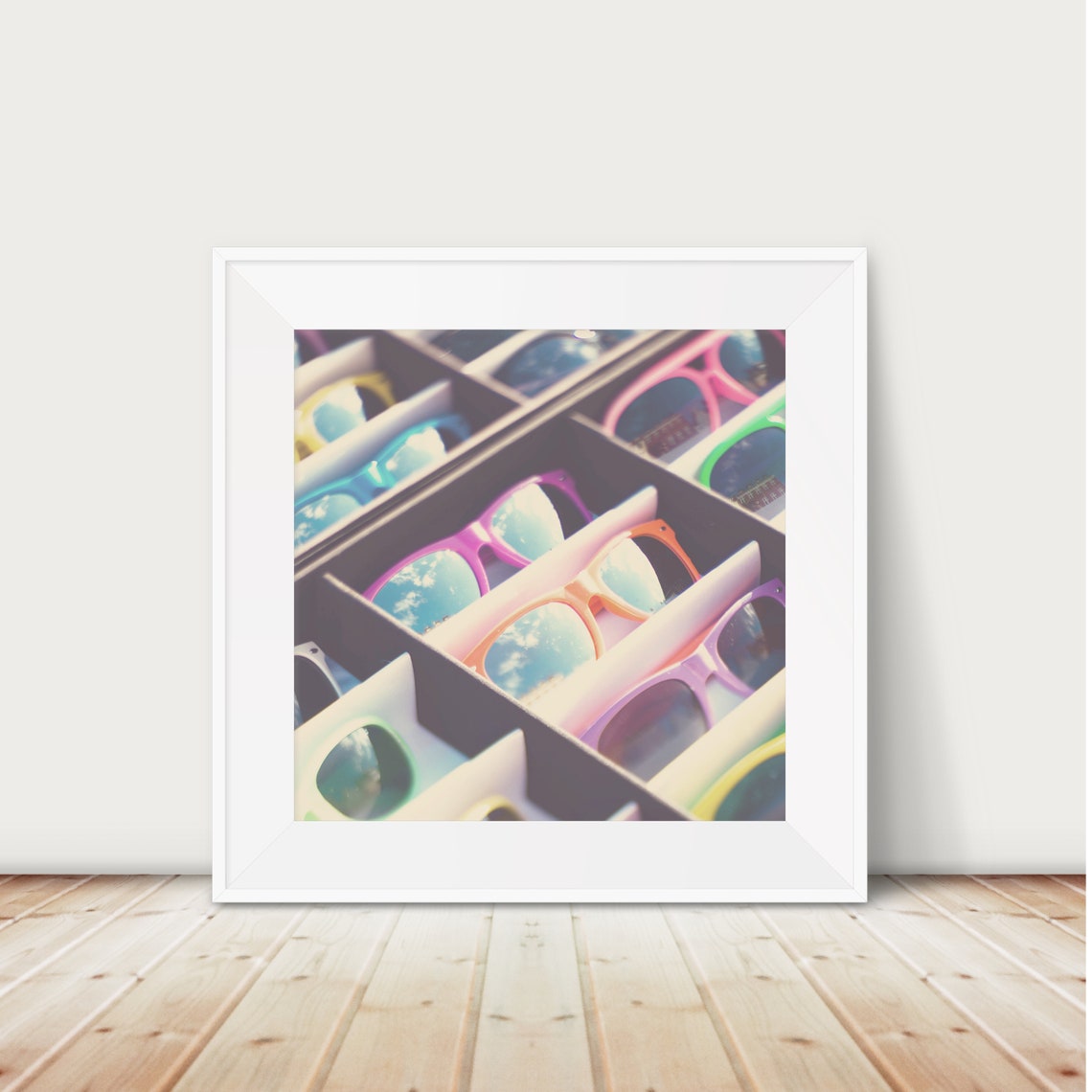 Neon Sunglasses Print, Copenhagen Blue Sky Photography