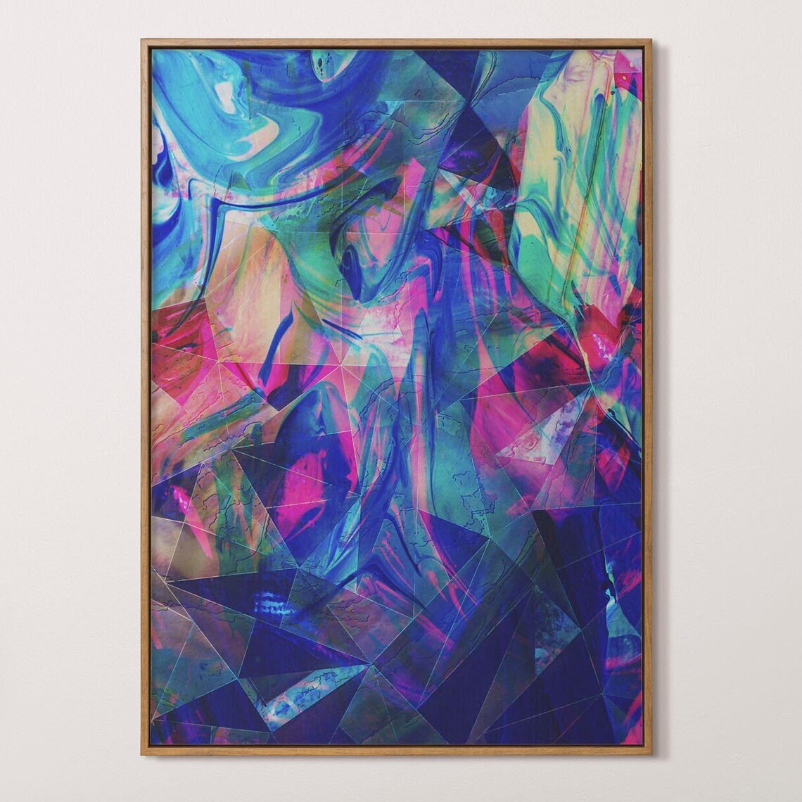 Abstract Geometric Collage Pop Art, Purple Triangles