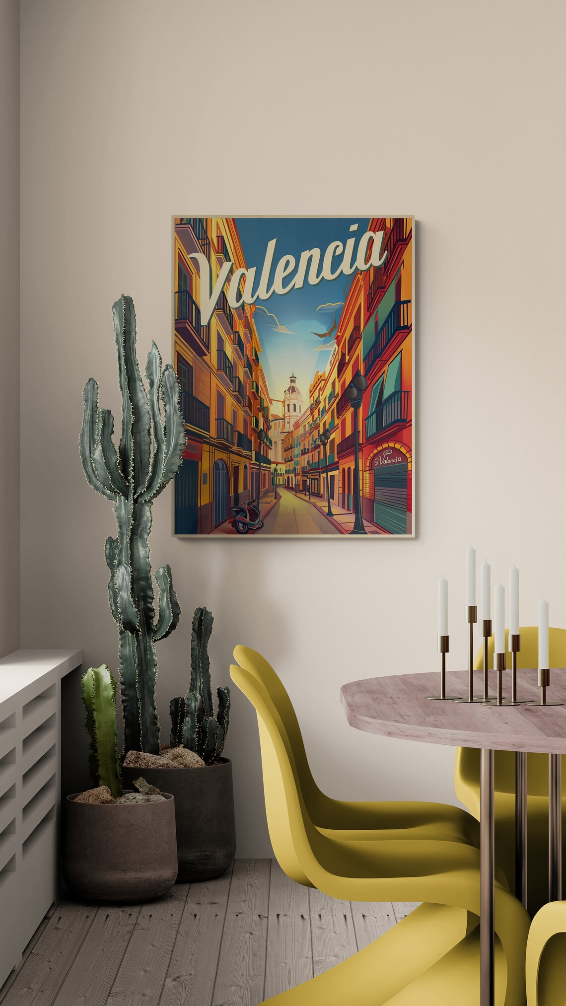 Valencia Old Town Street Cathedral Retro Spanish Travel Poster - Image 5