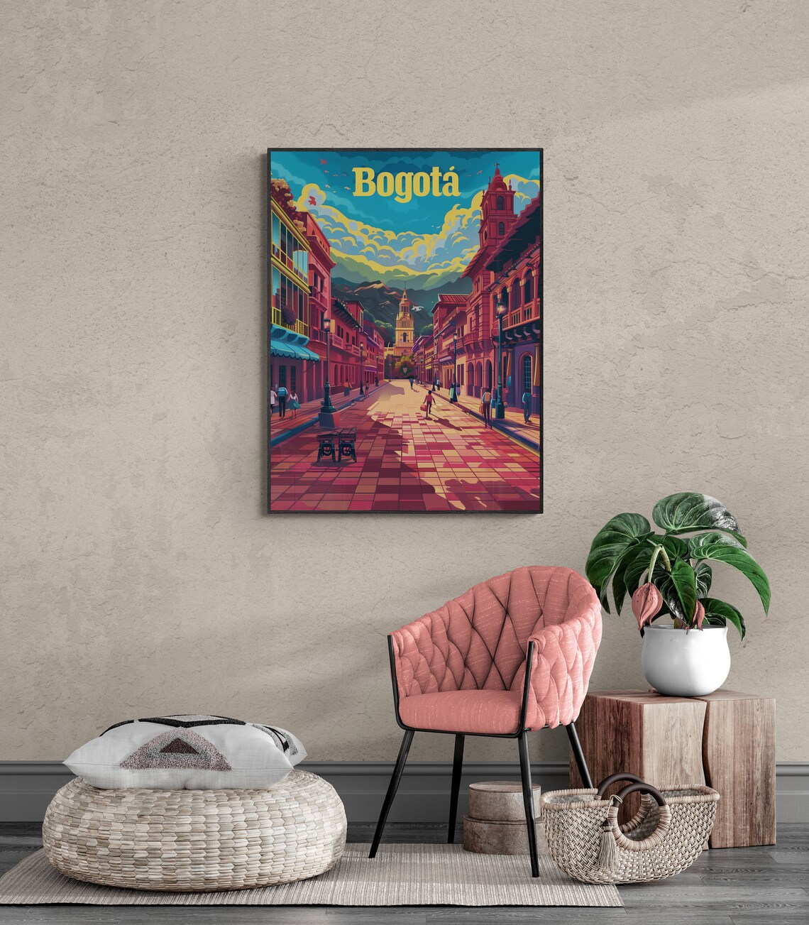 Bogota Colonial Street Vintage Colombian Old Town Poster Art - Image 3