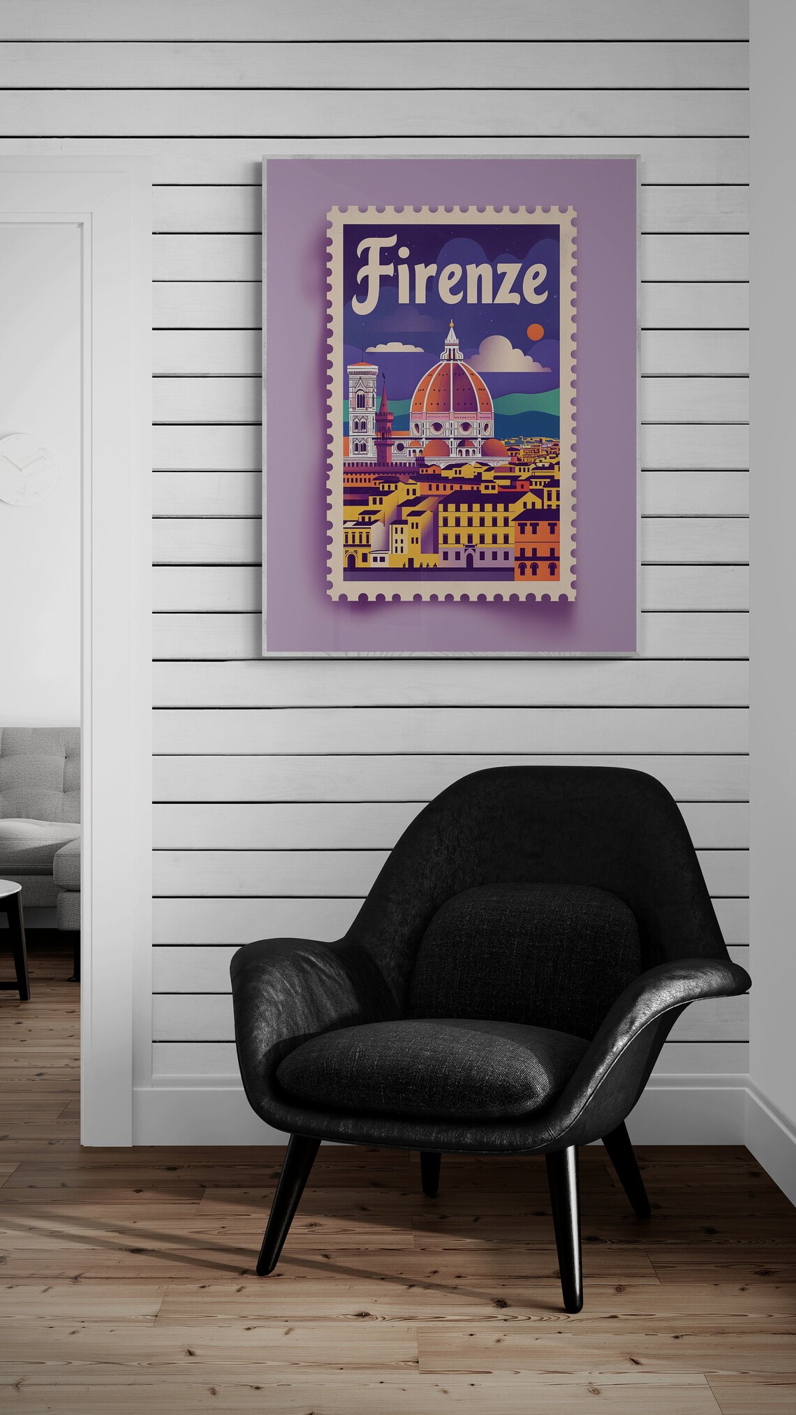 Florence Duomo Cathedral Vintage Stamp Style Italy Travel Poster - Image 4