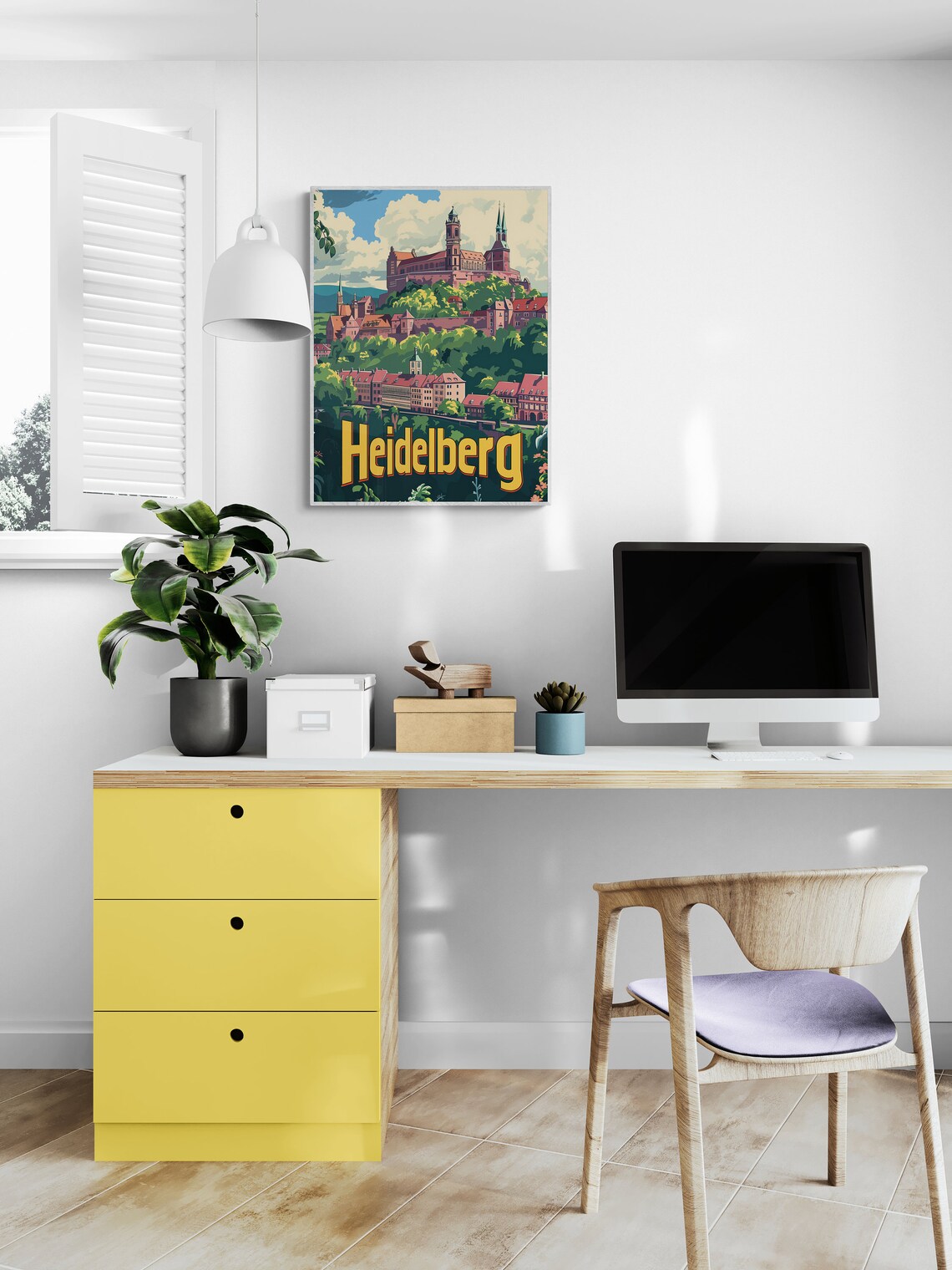 Heidelberg Germany Castle Hill Old Town Church Vintage Travel Poster - Image 5