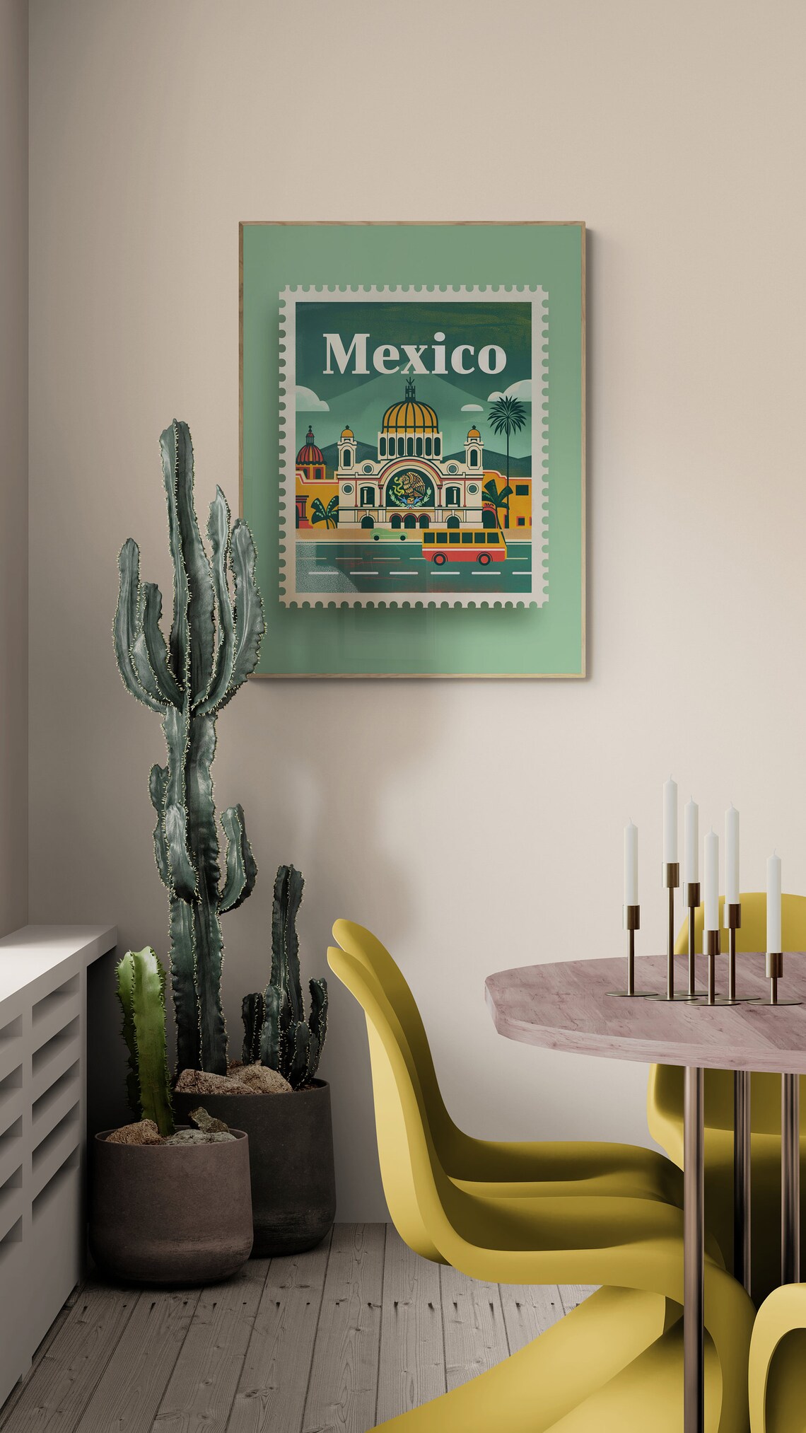Mexico City Historic Landmark Vintage Travel Stamp Style Poster - Image 4