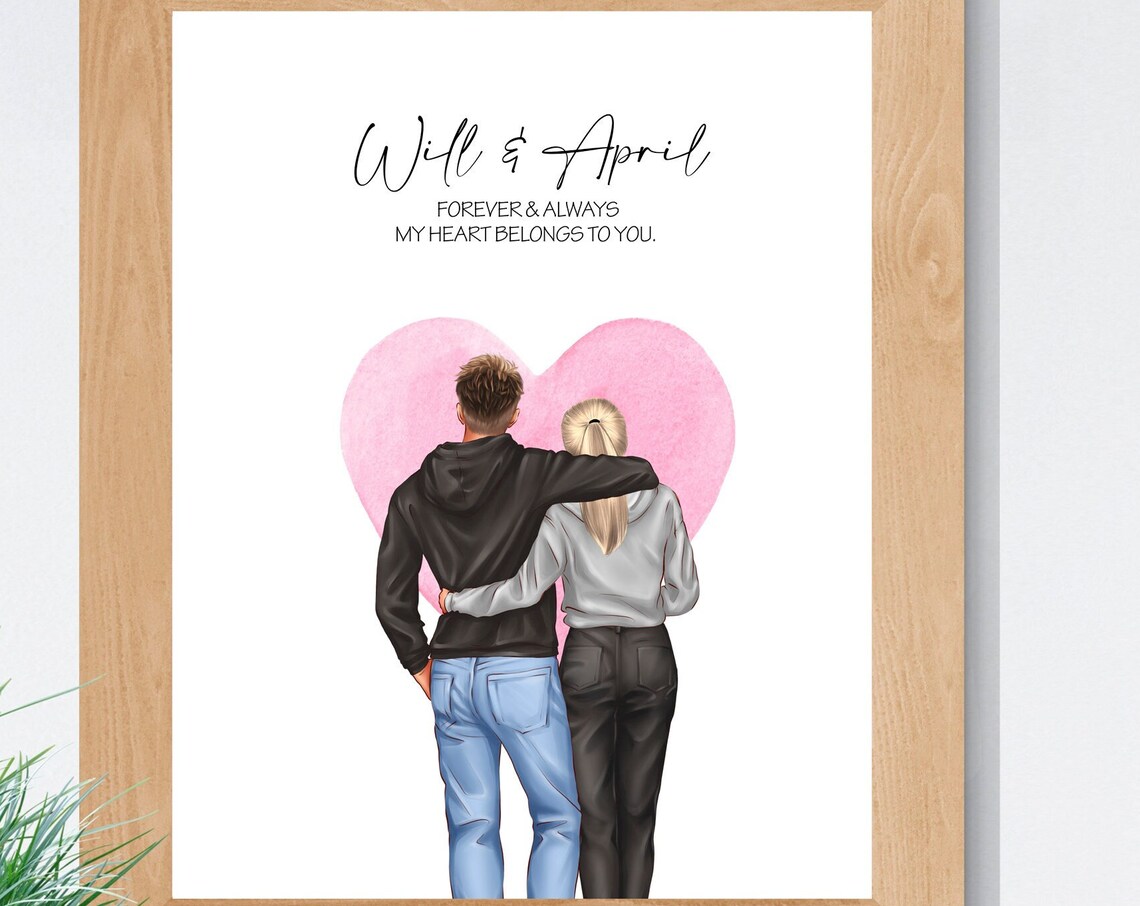 Forever And Always My Heart Belongs To You Romantic Couple Poster