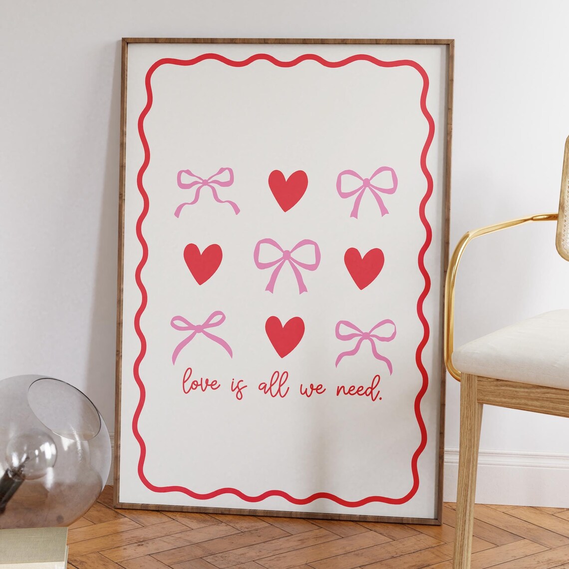 Love Is All We Need Art Print, Coquette Valentine
