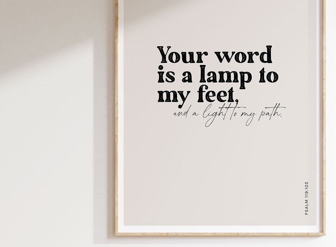 Psalm 119:105 Your Word Is A Lamp To My Feet Bible Verse Modern Poster - Image 2
