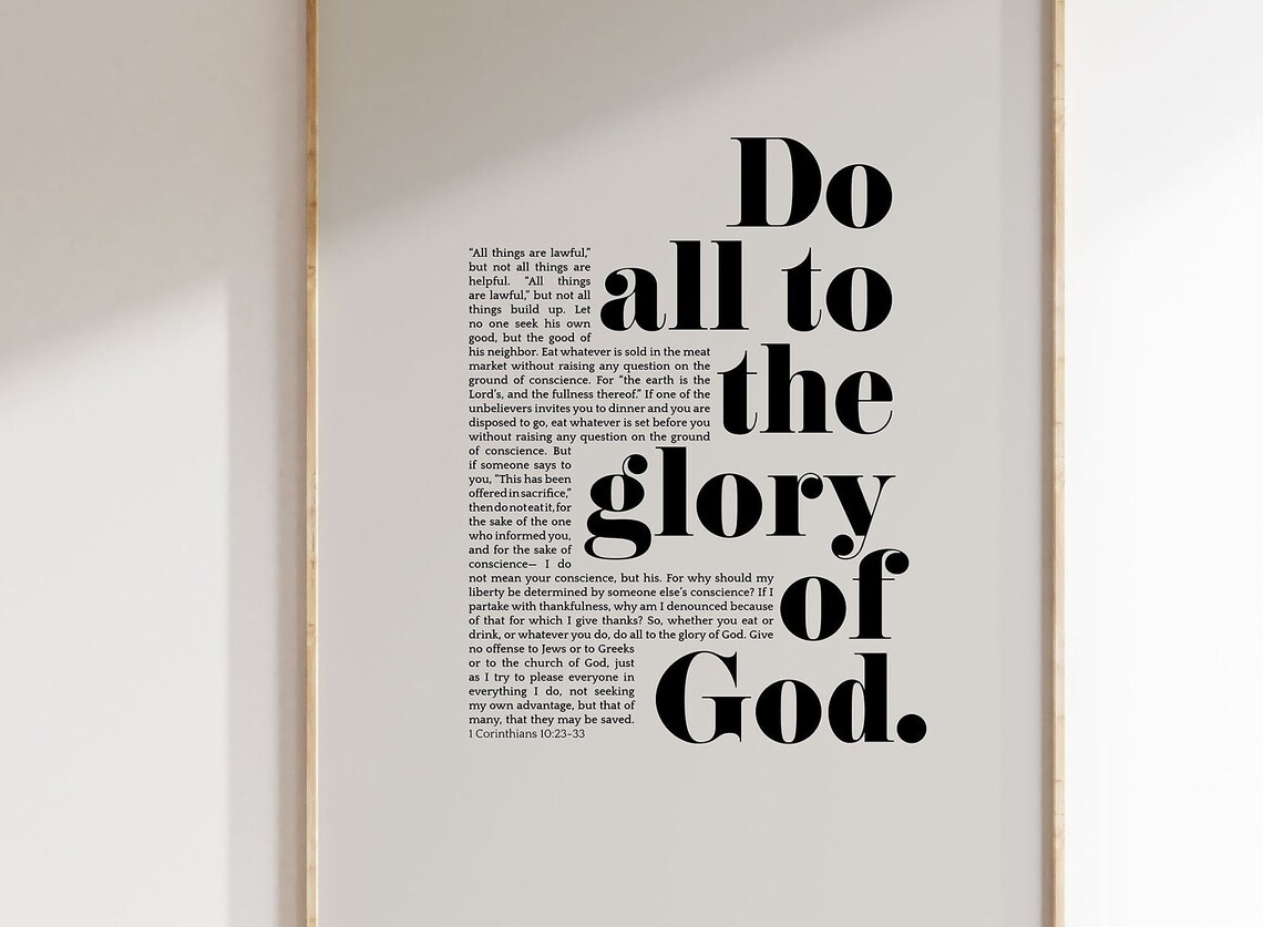 1 Corinthians 10 31 Do All To The Glory Of God Bold Bible Poster - Image 4