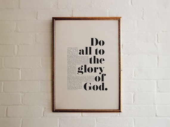 1 Corinthians 10 31 Do All To The Glory Of God Bold Bible Poster