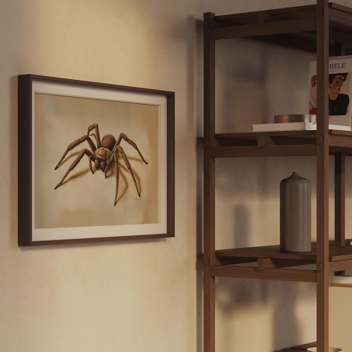 Realistic Brown Spider Naturalist Illustration Vintage Insect Art Poster - Image 2