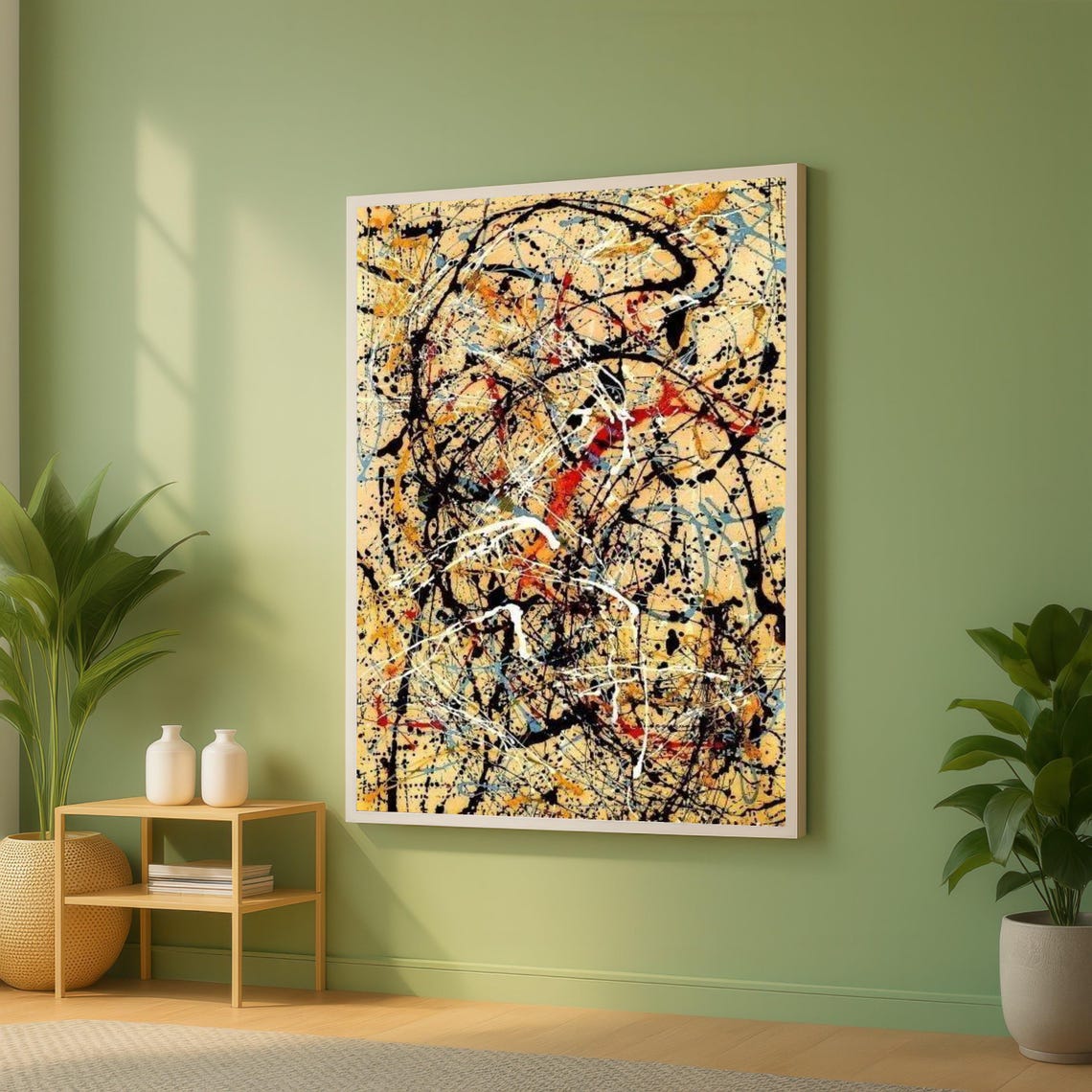 Colorful Drip Splatter Abstract Expressionist Canvas Wall Art
