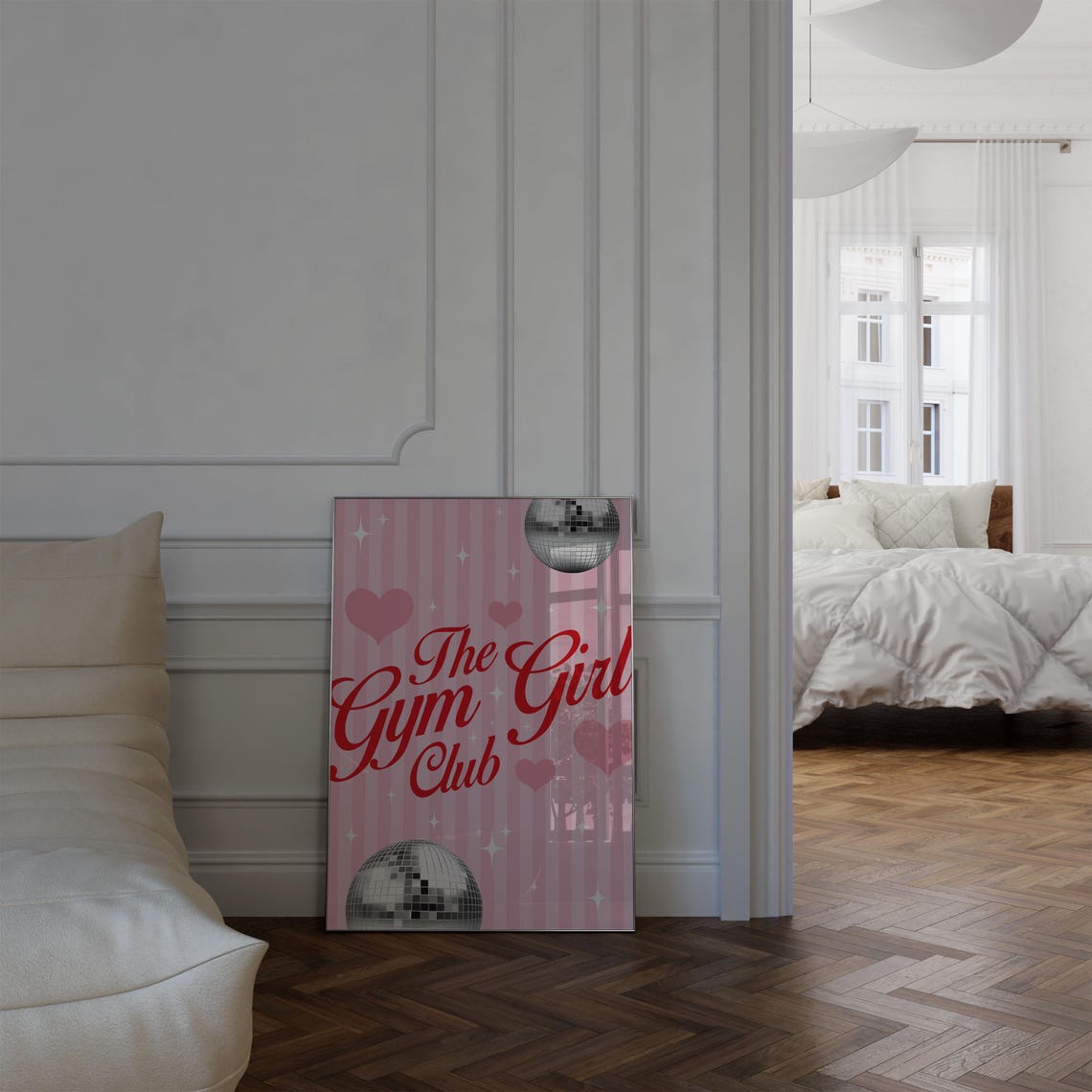 The Gym Girl Club Poster Pink And Red Girls Gym Decor Trendy Gym Wall Art Pink Girls Gym Poster Girly Pink And Red Wall Print - Image 2