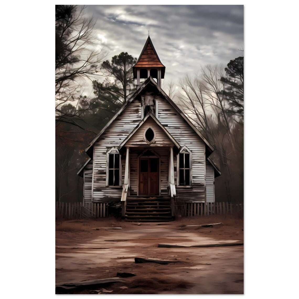 Country Church Print, Modern Farmhouse Decor - Image 4