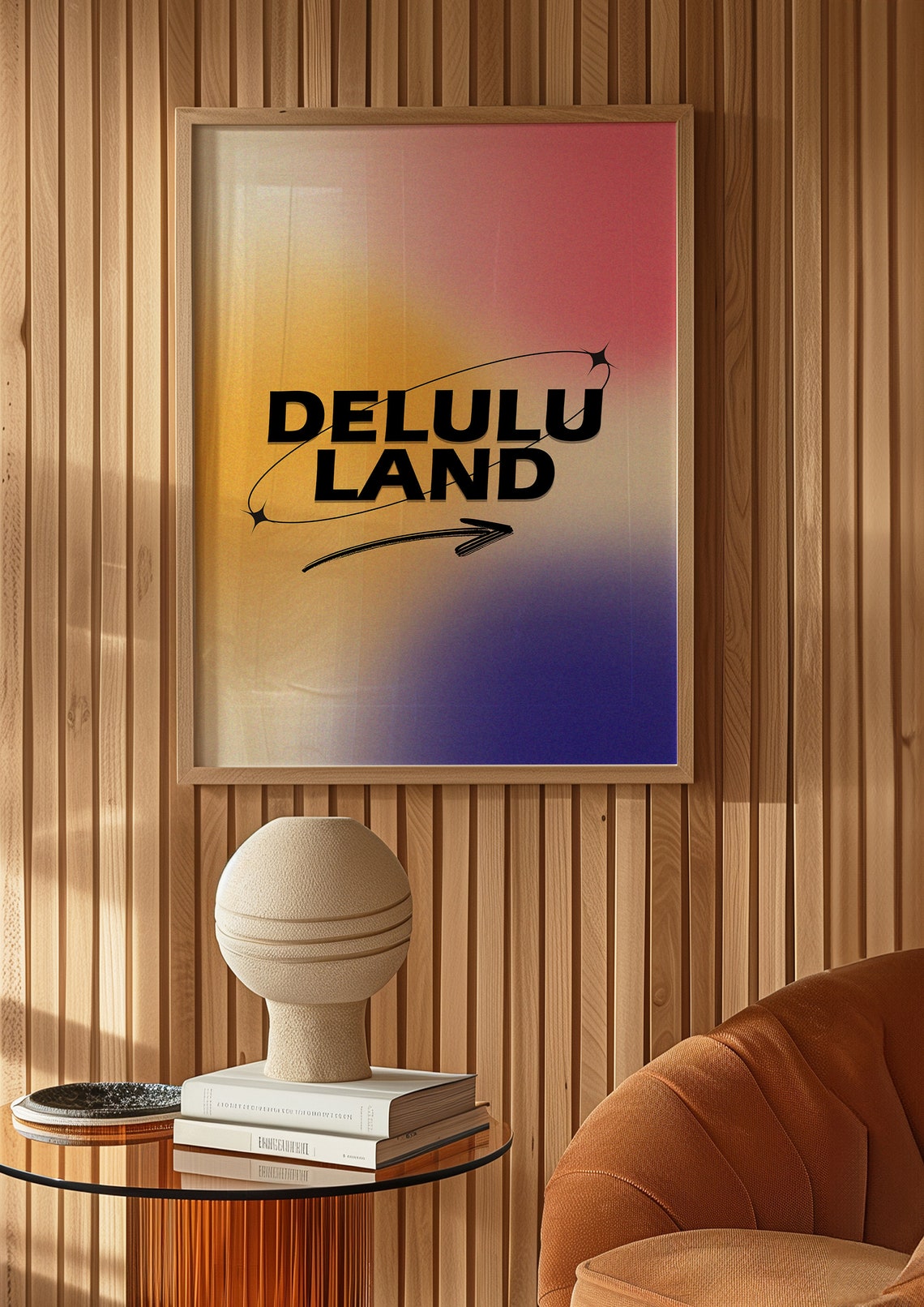Delulu Land Y2K Gradient Sparkle Bold Trendy Pop Culture Poster - Image 3