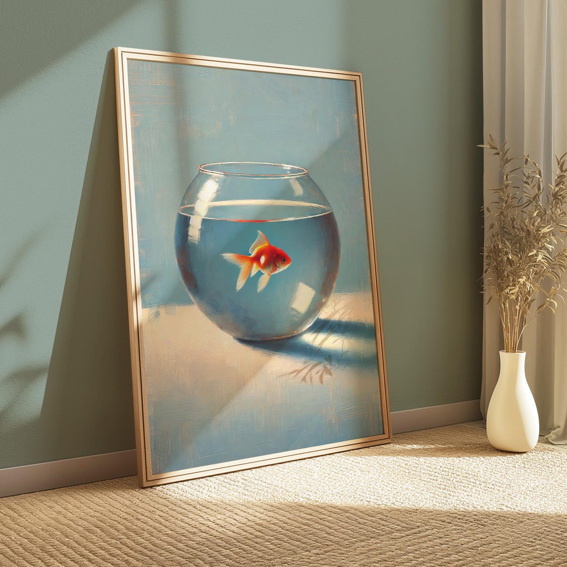 Gold Fish Print, Maximalist Bathroom Wall Art - Image 3
