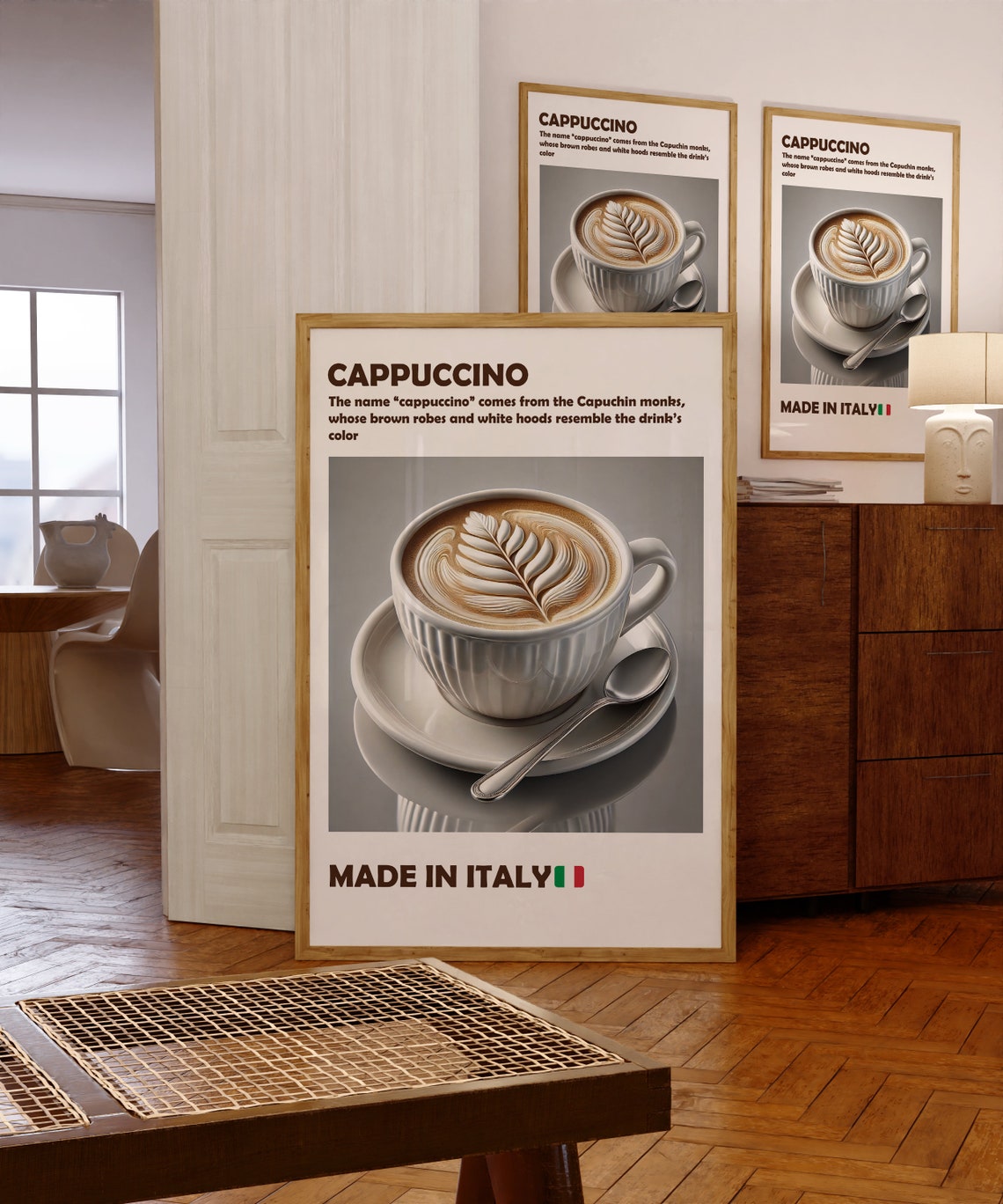 Cappuccino Italian Coffee Cup Cream Latte Art Facts Style Poster - Image 4