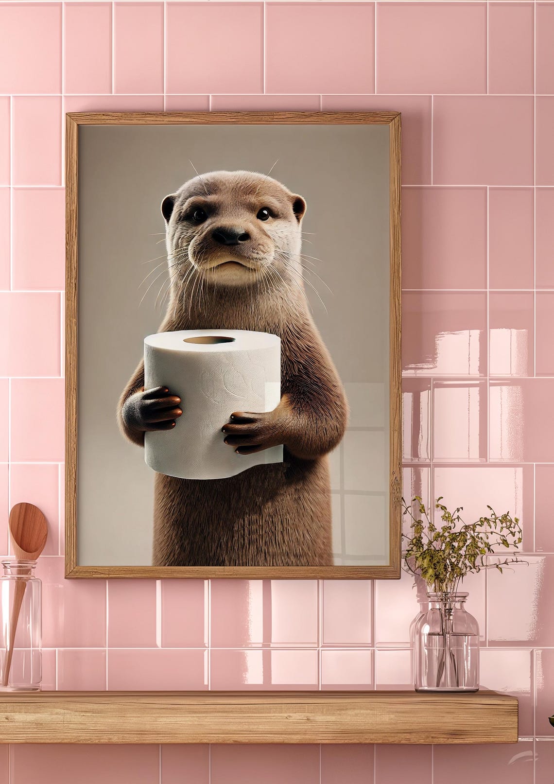 Otter Poster, Maximalist Bathroom Wall Art - Image 2