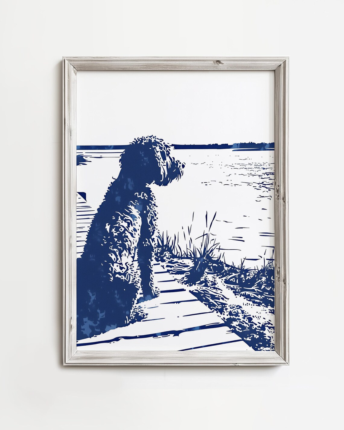 Doodle Watches Sunset Peaceful Dog Life Art Print