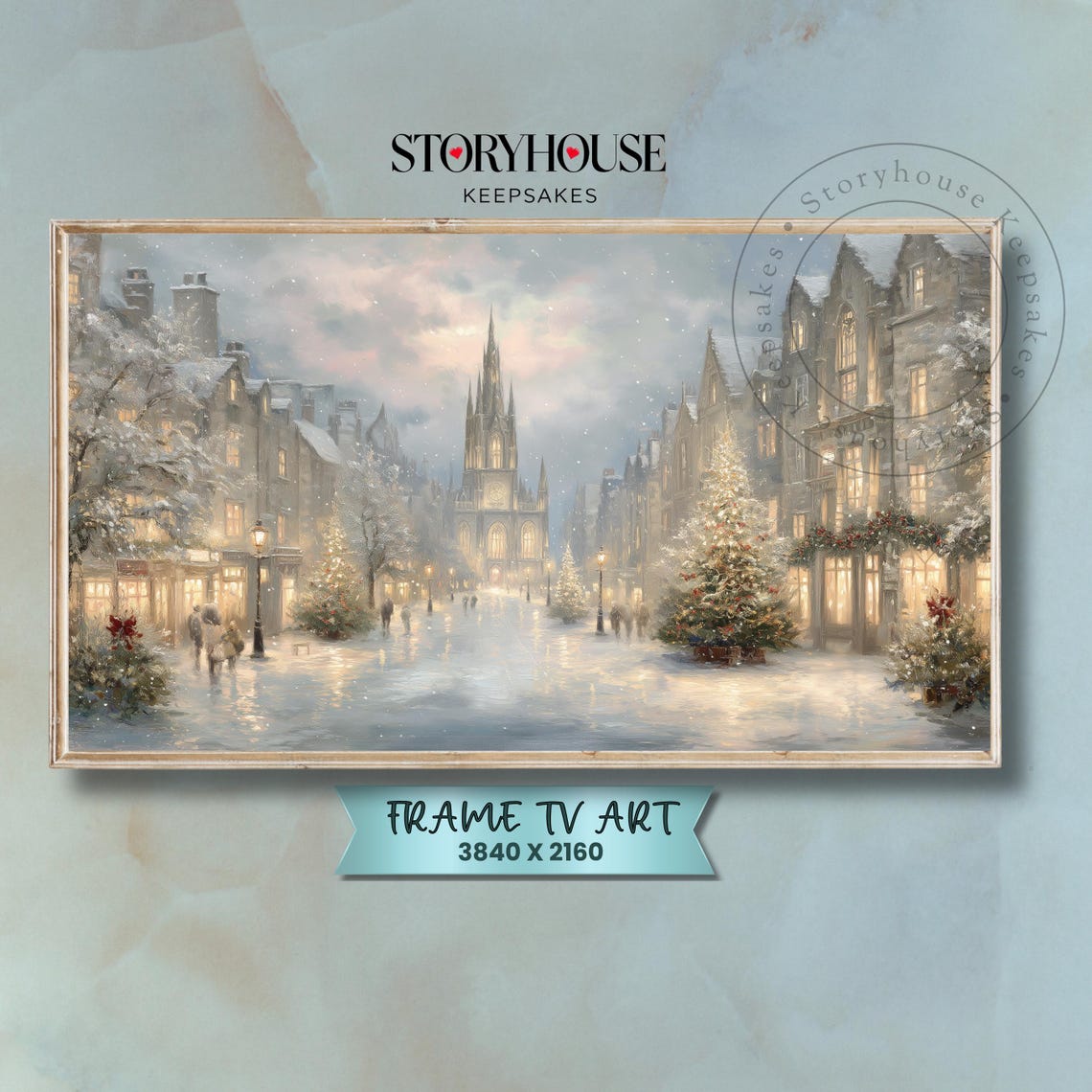 Samsung Tv The Frame Art For Christmas Winter Edinburgh Old Town 9