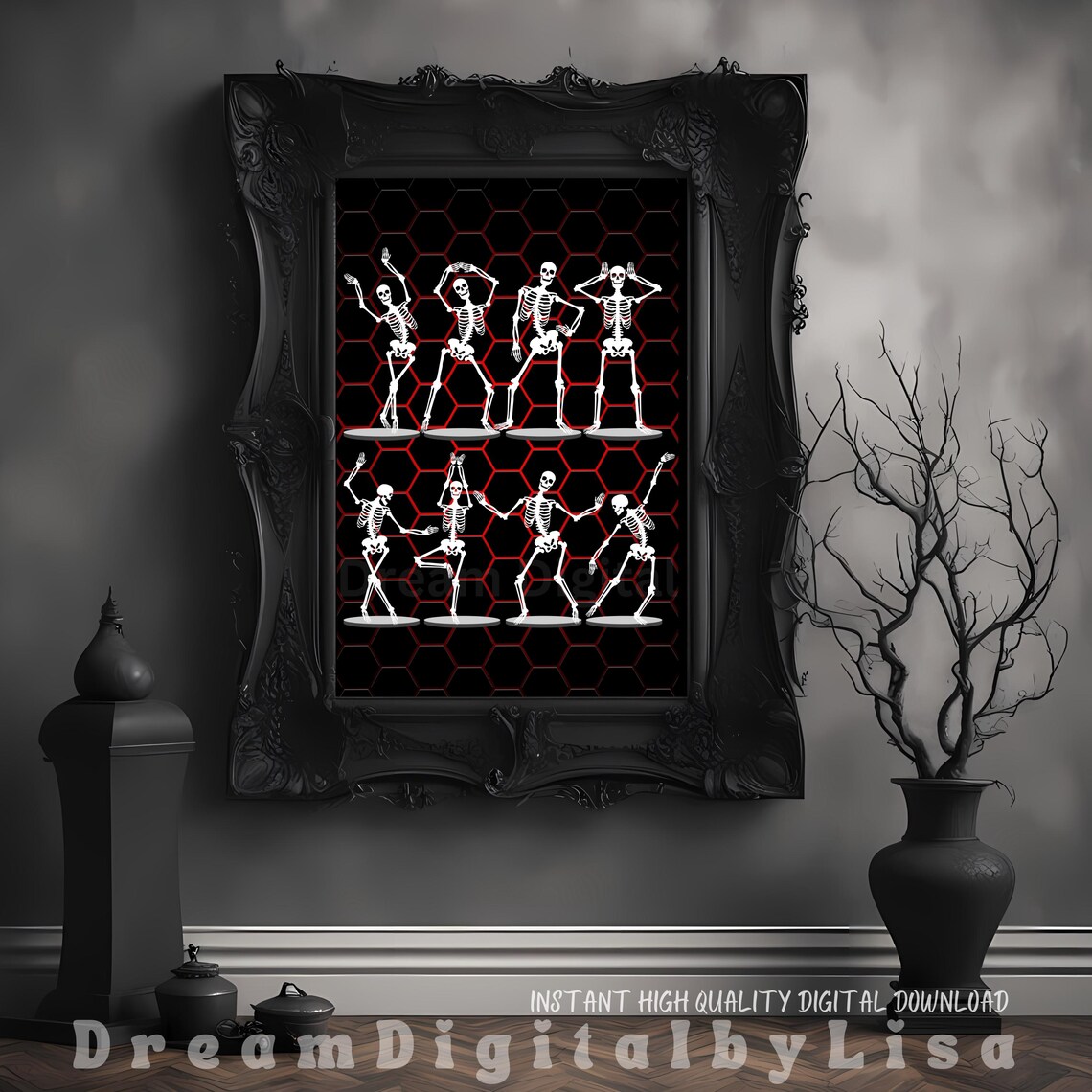 Halloween Dancing Skeletons, Funny Halloween Poster - Image 2