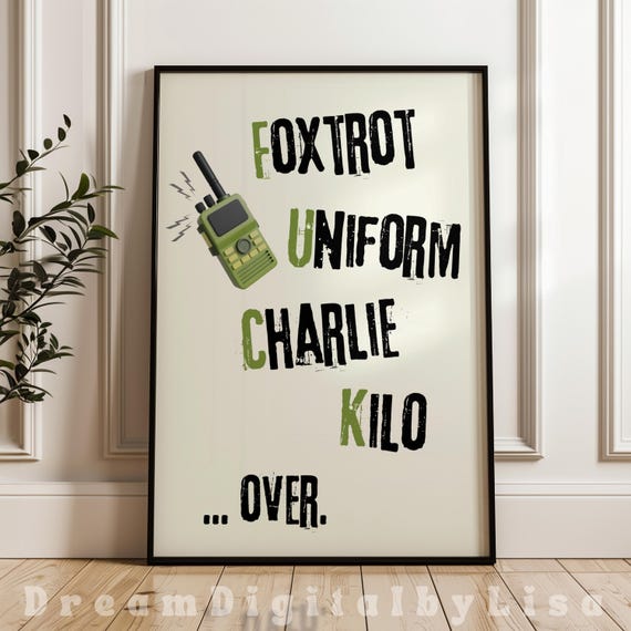 Funny Military Alphabet Swear Word, Dark Humour Poster
